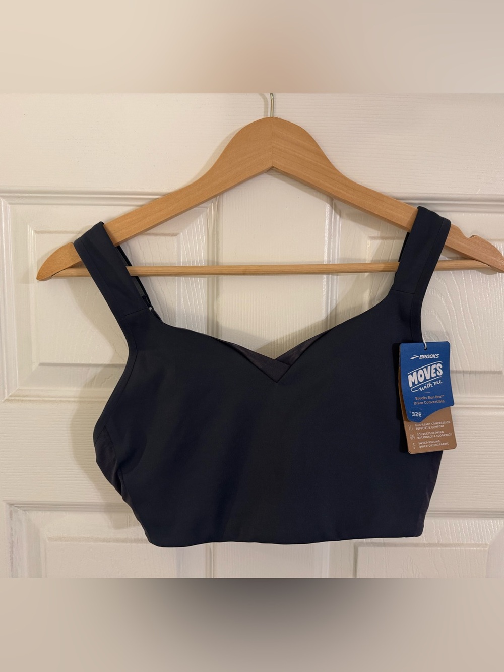 Brooks Asphalt Gray Convertible Run Bra
